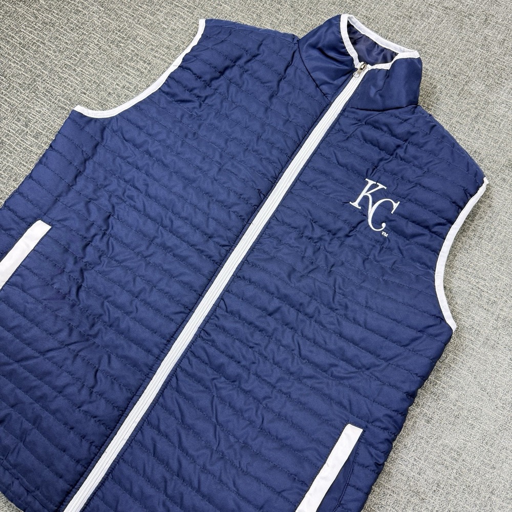 Kansas City Royals Puffer Vest Adult XL Blue Miller Lite KC Full Zip MLB